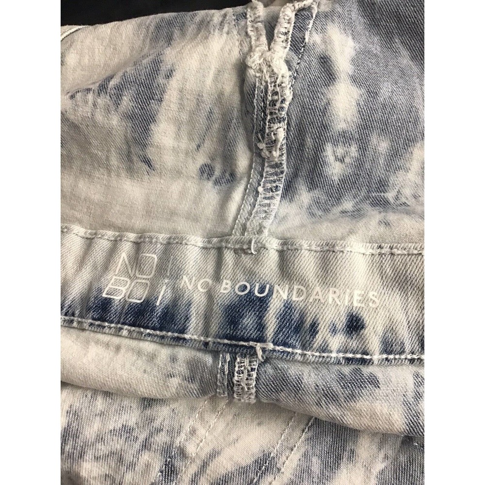 No Boundaries Jean Shortalls Size L(11-13) Blue Denim Juniors Tie Dye Juniors - Picture 6 of 12